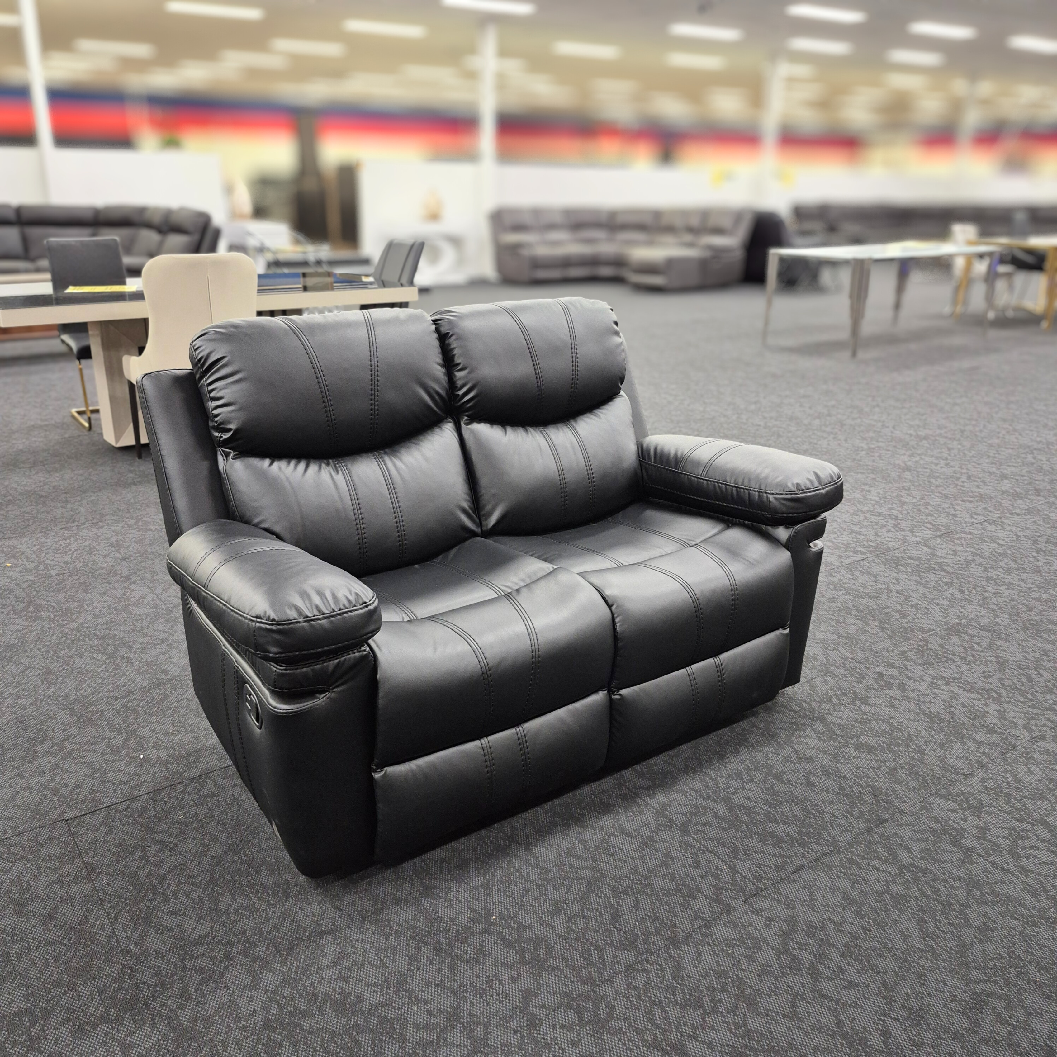 Sutton 2 Seater Air Leather Recliner Lounge