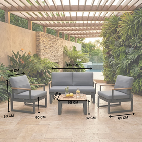 Tagula 4 Piece Outdoor Sofa Set