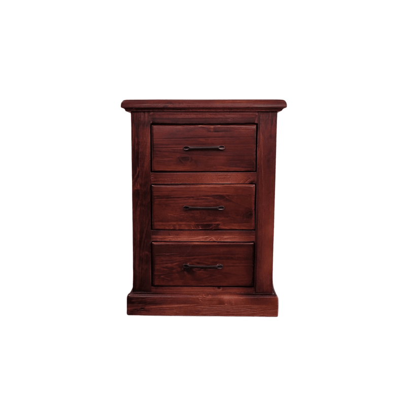 Alex Bedside Table - Rustic Design, Walnut Color, Solid Pine Wood | The A2Z Furniture