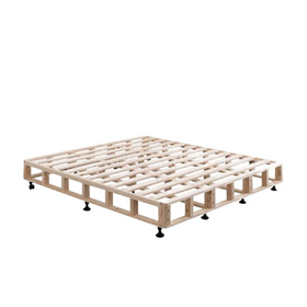 Wooden bed frame on a white background