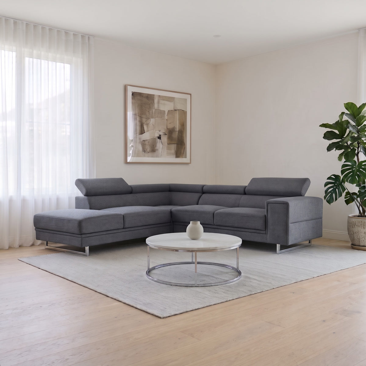 Ascot Sectional Chaise Lounge with Adjustable Headrests