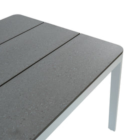 Gray outdoor table with a white background