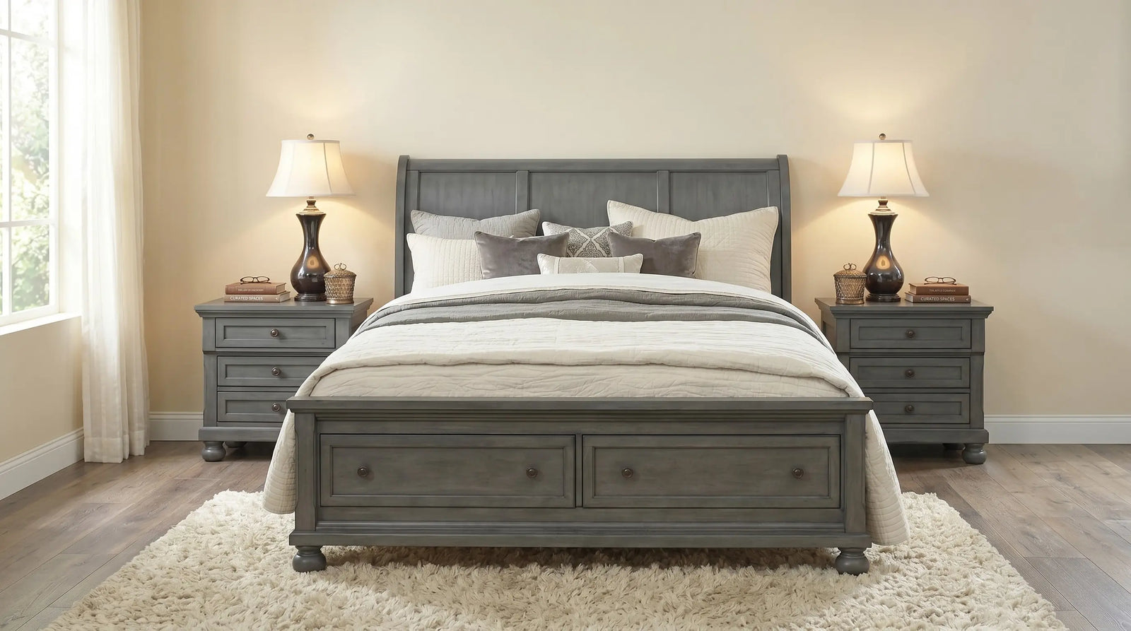 Canada 3 Piece Grey Bedroom Suite
