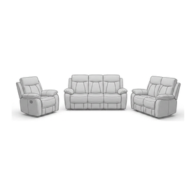 Baker 3+2+1 Dark Grey Recliner Package dimension diagram — chair, 3 Seater and 2 Seater
