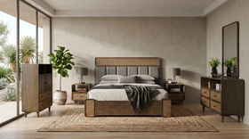 Liverpool 5 Piece Bedroom Suite styled in a coastal bedroom