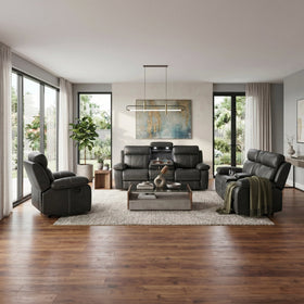 Bentley Electric 3+2+1 Black Recliner Package