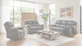 Bliss Manual 3+2+1 Light Grey Recliner Package dimension diagram — measurements coming soon