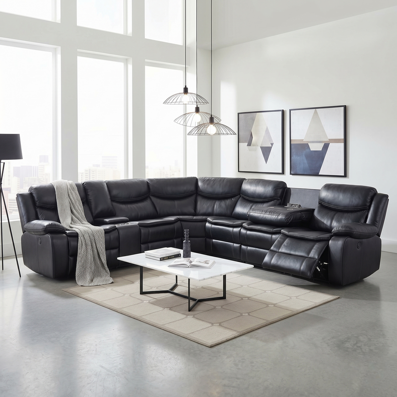 Bradley Air Leather Corner Recliner Sofa