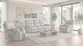Brooke Manual 3+1+1 Creme Recliners Package dimension diagram — measurements coming soon