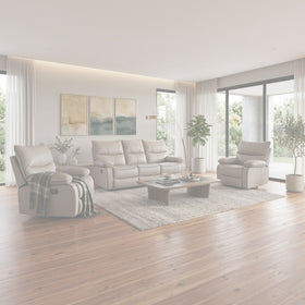 Brooke Manual 3+1+1 Creme Recliner Package dimension diagram - measurements coming soon