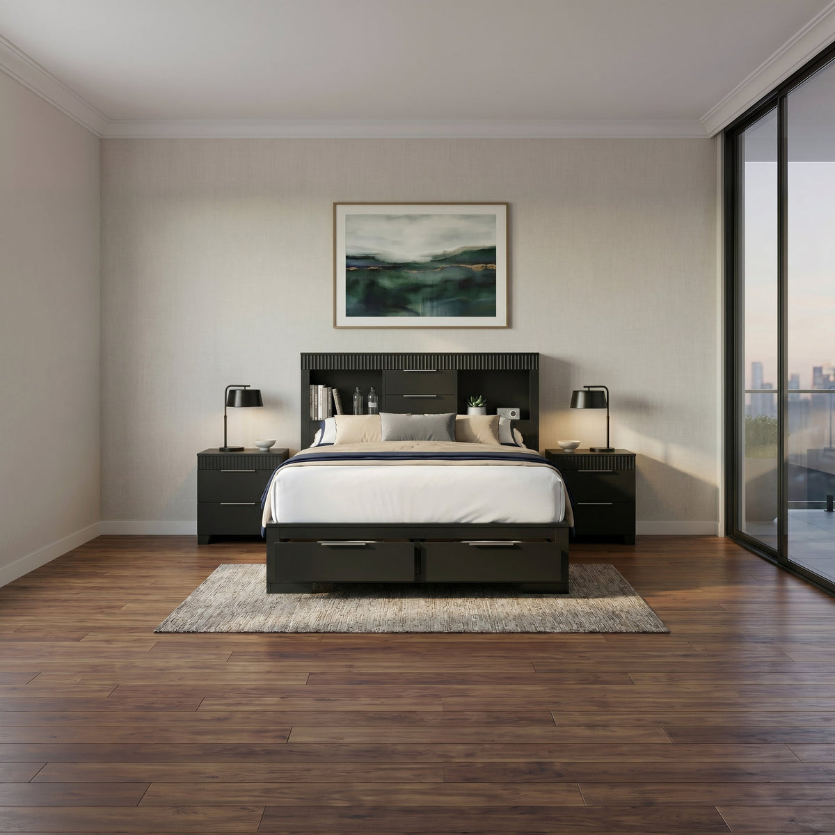 Camira 3 Piece Black Bedroom Suite