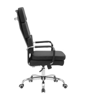 Black office chair with high backrest on a white background
