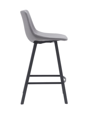 Cardiff Bar Stool - Orange and Grey Fabric - Modern Kitchen Bar Stool - Easy Assembly