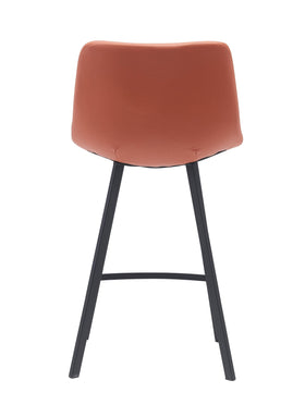 Cardiff Bar Stool - Orange and Grey Fabric - Modern Kitchen Bar Stool - Easy Assembly