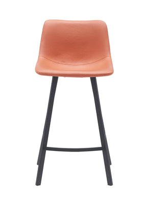 Cardiff Bar Stool - Orange and Grey Fabric - Modern Kitchen Bar Stool - Easy Assembly