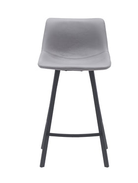 Cardiff Bar Stool - Orange and Grey Fabric - Modern Kitchen Bar Stool - Easy Assembly