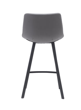 Cardiff Bar Stool - Orange and Grey Fabric - Modern Kitchen Bar Stool - Easy Assembly