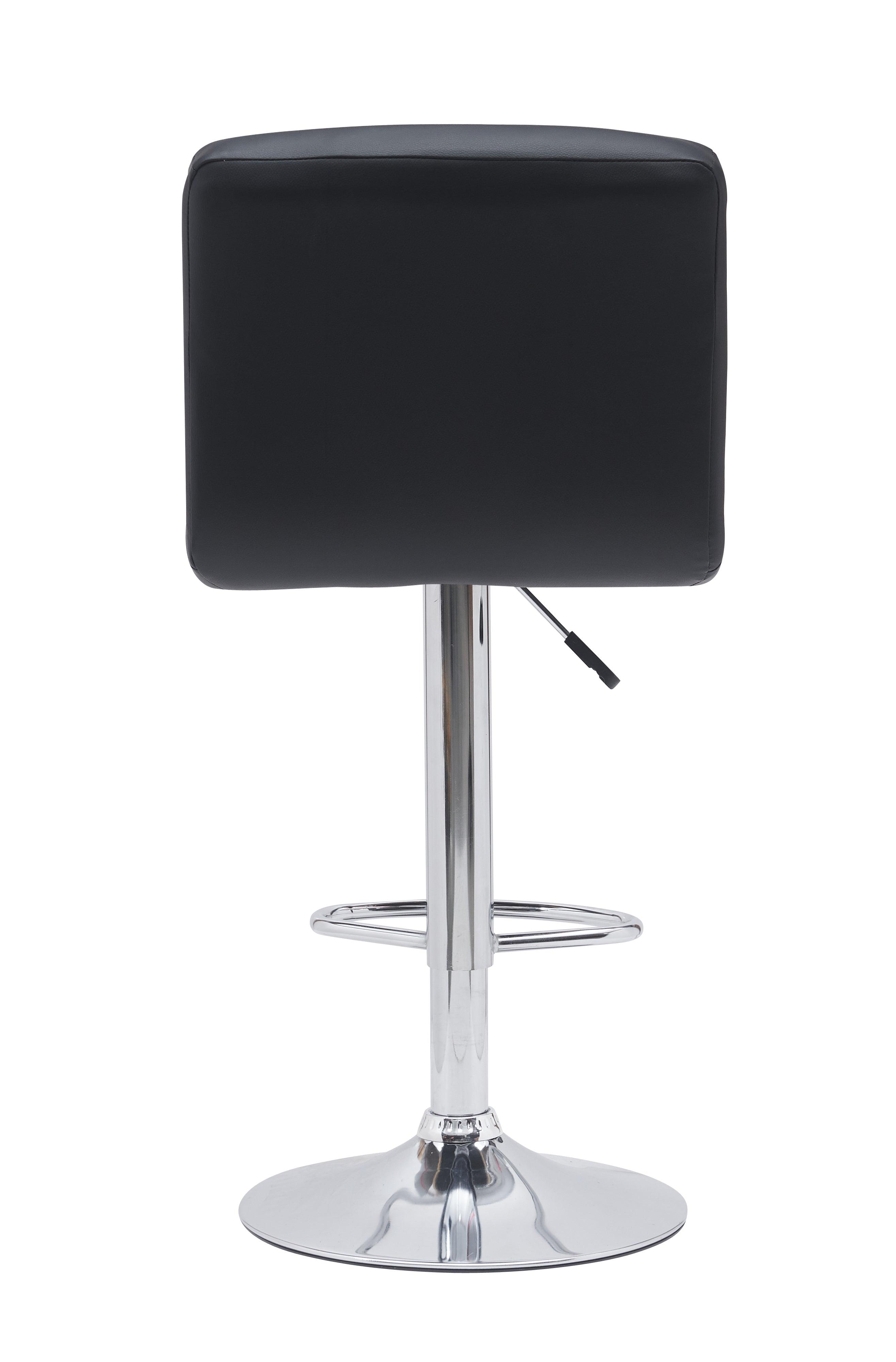 Caribbean Bar Stool - Black and White PU Leather - Gas Lift Adjustable - Modern Kitchen Bar Stool