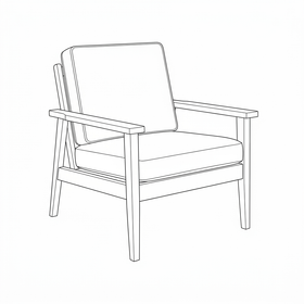 Donald Arm Chair dimension line diagram