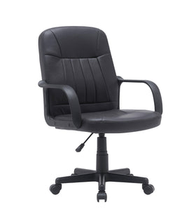 Clontarf fabric office chair — black technology fabric, front view