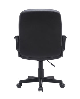 Clontarf fabric office chair — black five-star castor base and gas lift