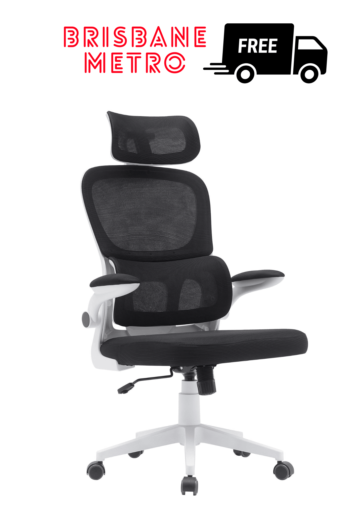 Black mesh ergonomic office chair with sleek design