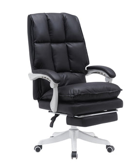 Copenhagen executive office chair - front three-quarter view with the footrest extended