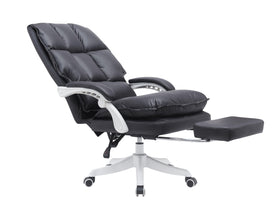 Copenhagen executive office chair - reclined with the footrest out, side view