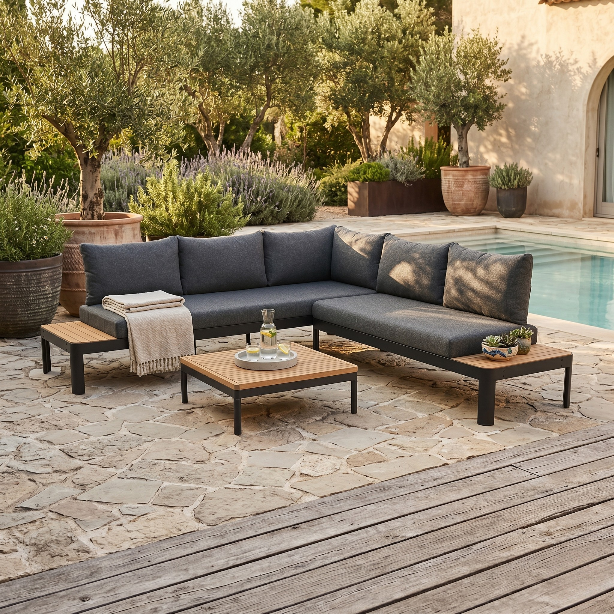 Portals Outdoor Corner Lounge with Bendigo Coffee Table