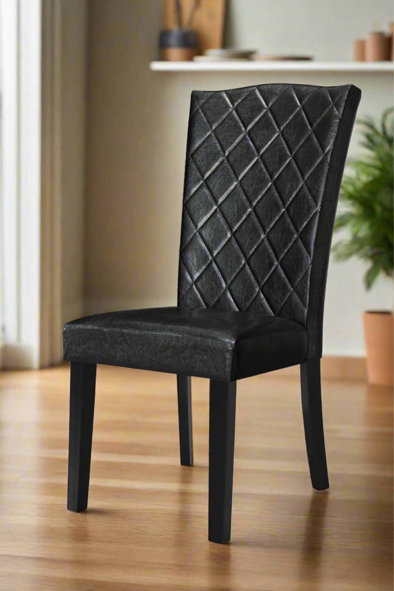 Daybreak Dining Chair - Black with Black PU Leather - Modern Design and Comfort | The A2Z Furniture
