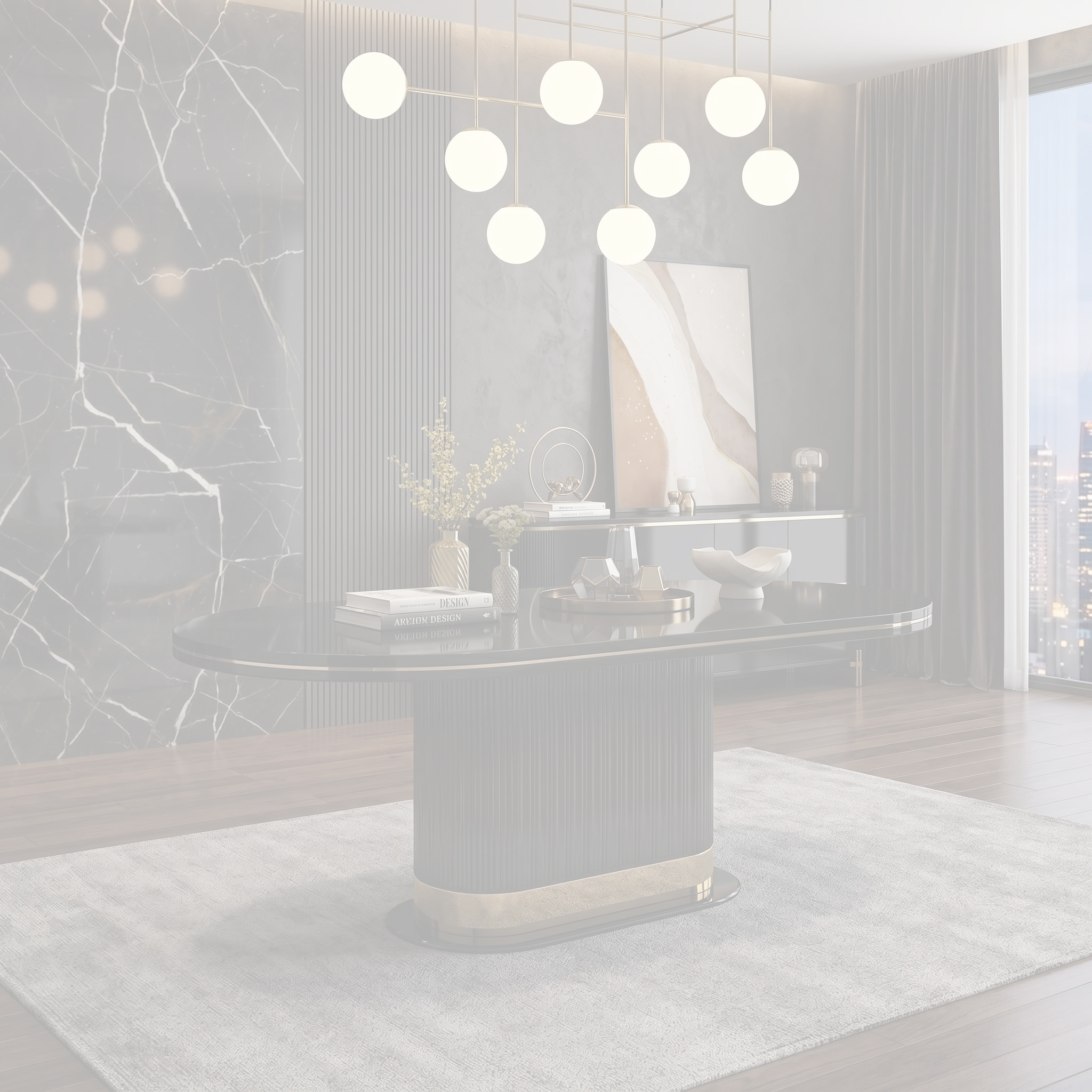 Dazzle Dining Table dimension diagram - 200 x 100 x 77 cm