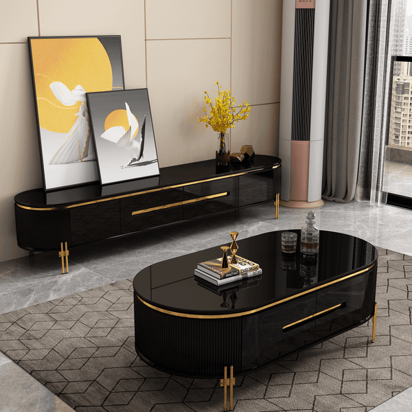 Black and gold media unit deals