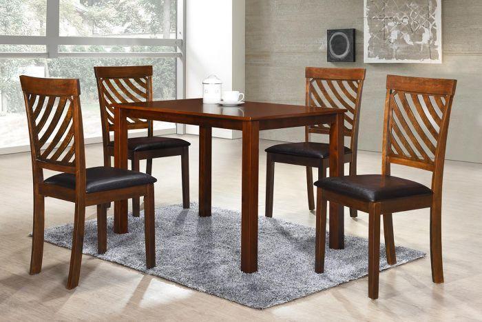 Dell Dining Table - Modern Rectangular Design - Available in 4 and 6 Seater Options - Black, Brown, and Dirty Oak - The A2Z Furniture