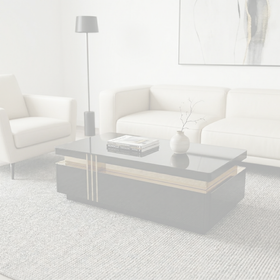 Delta Coffee Table Black and Gold dimension diagram - 120 x 60 x 42 cm