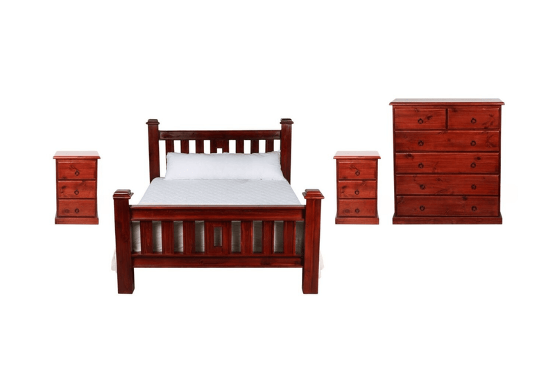 Donnelly Bedroom Suite - Rustic design, walnut color, made of premium solid pine wood - The A2Z Furniture