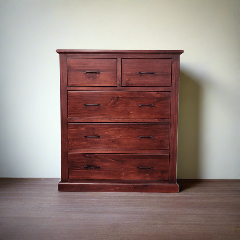 Rustic Donnelly Tallboy: Solid Wood Chest of Drawers - The A2Z Furniture
