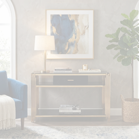 Dynamite Console Table with Mirror dimension diagram — console 140 x 40 x 83 cm, mirror 90 cm round