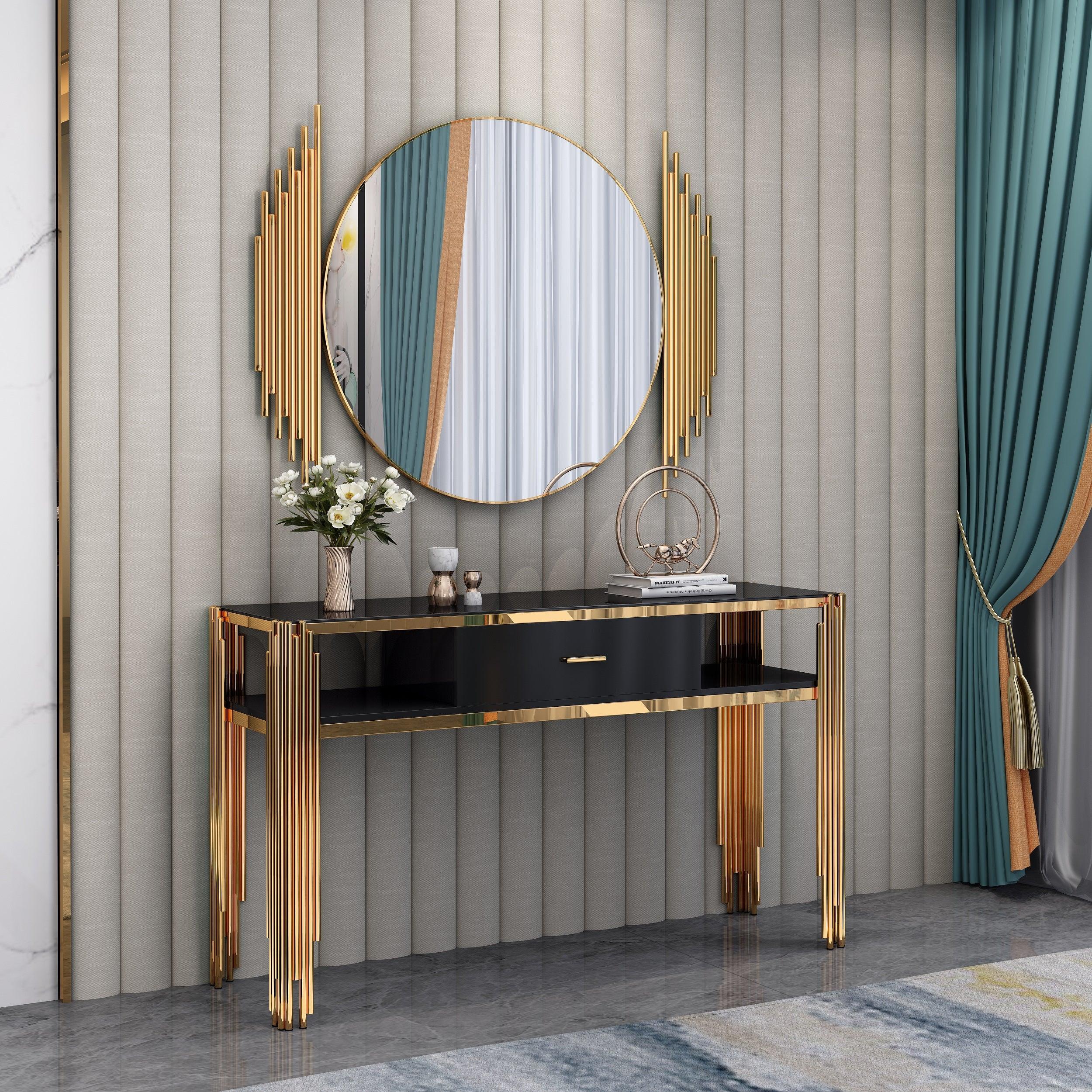 Dynamite: Modern Console Table with Mirror - The A2Z Furniture