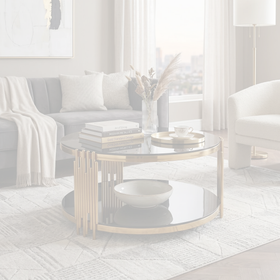 Dynamite Round Coffee Table dimension diagram — 90 cm diameter, 43 cm height
