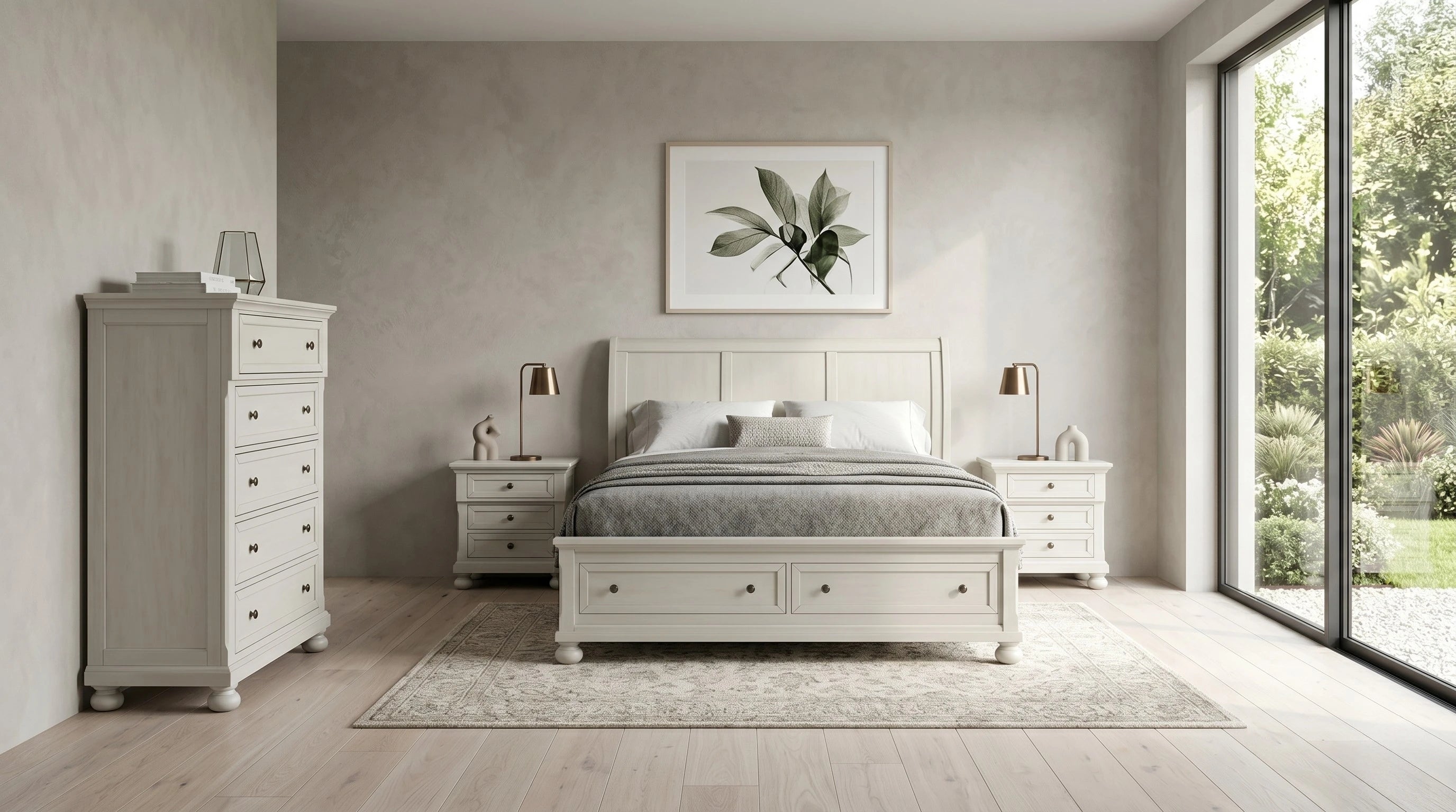 Canada 4 Piece White Tallboy Bedroom Suite
