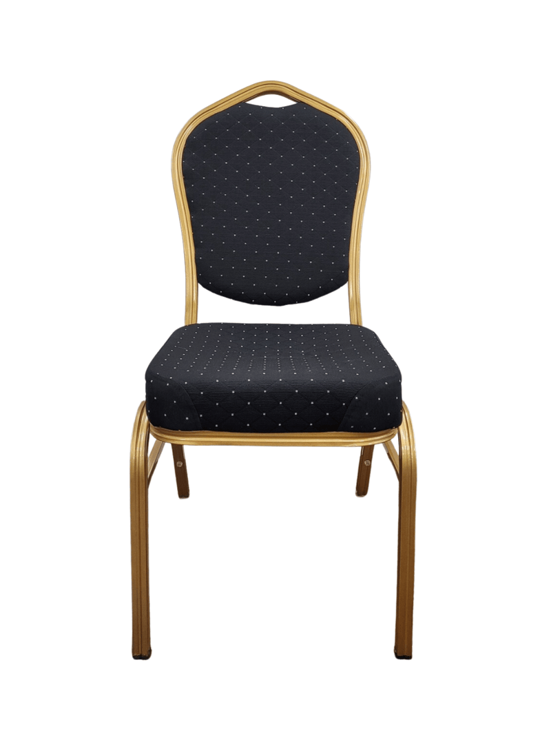 Elegance Dining Chair - Modern Black Fabric with Gold-Coated Frame - Perfect for Restaurants and Cafes