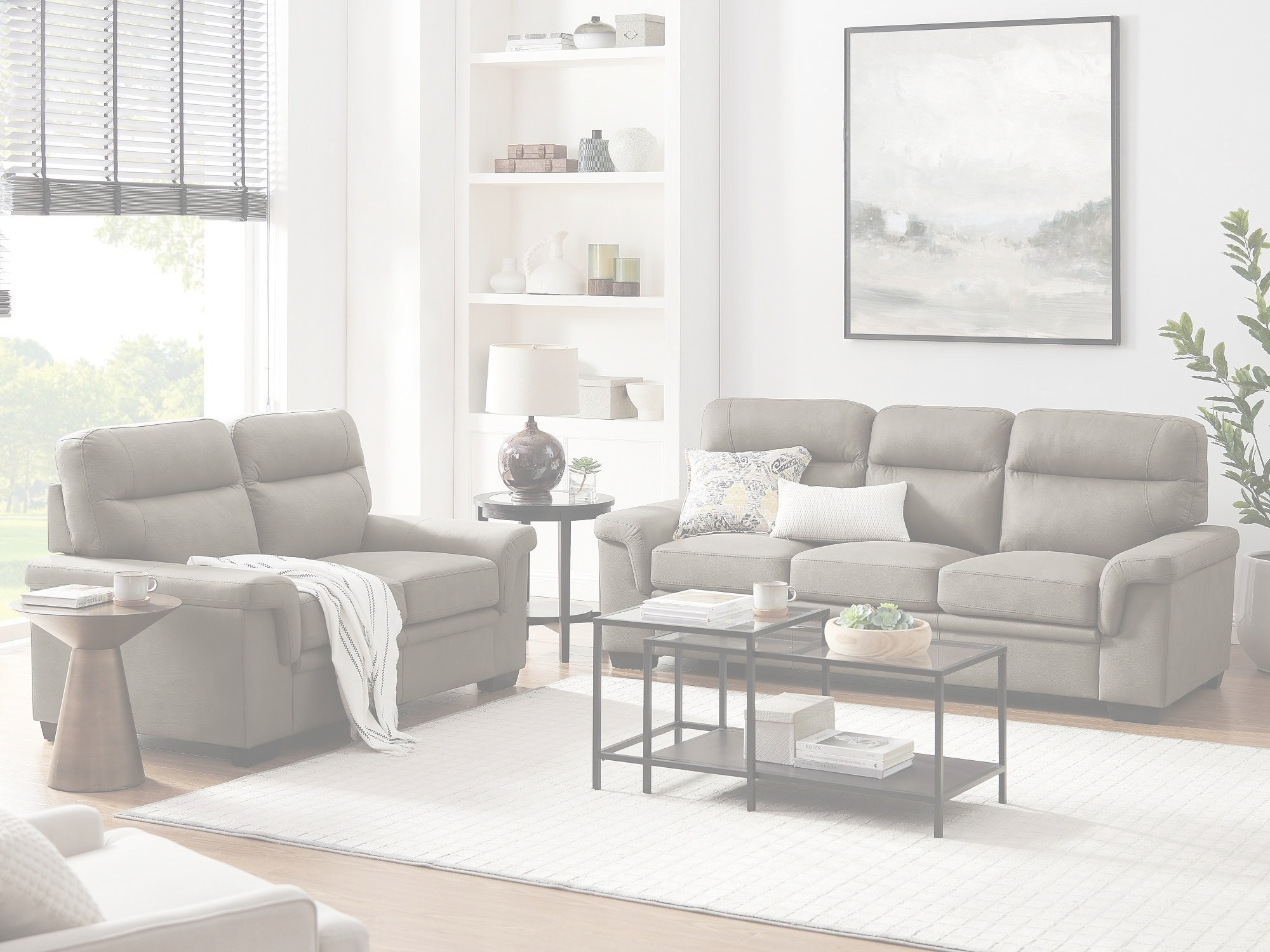 Erika 3 & 2 Seater Sofa Set in Mushroom dimension diagram — measurements coming soon