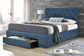 Fabulous Fabric Bed Frame with Underbed Storage in Black Grey by The A2Z Furniture