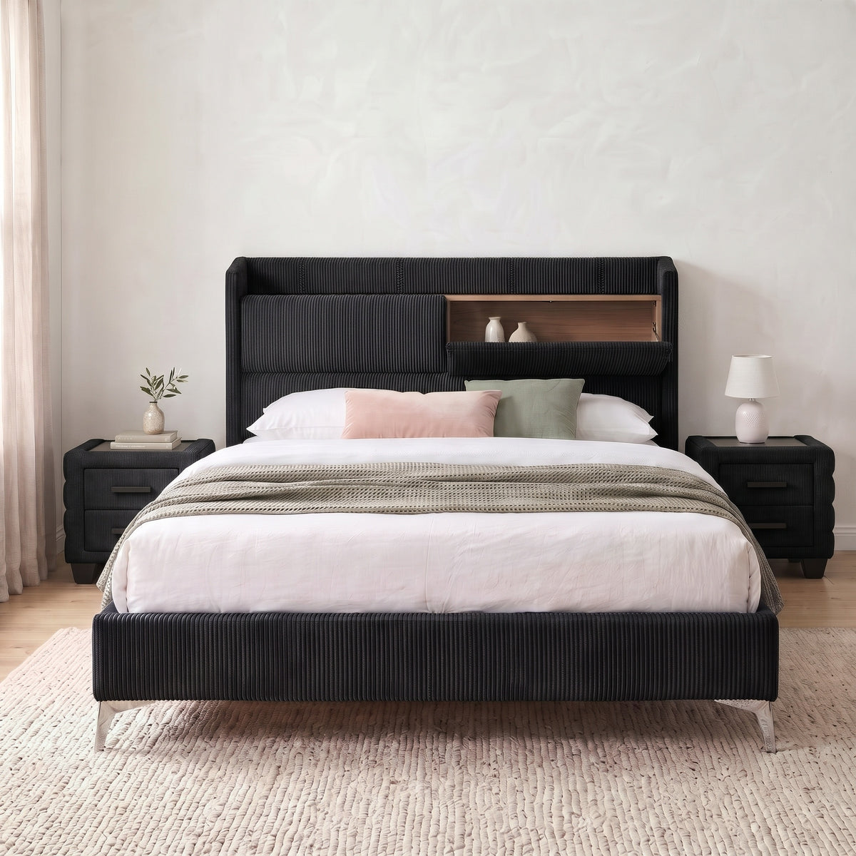 Federal 3 Piece Black Bedroom Suite