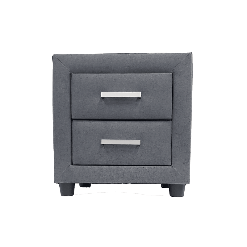 Fiona Bedroom Suite - Modern Blue Grey Fabric Upholstered Bed with Storage Drawers - The A2Z Furniture