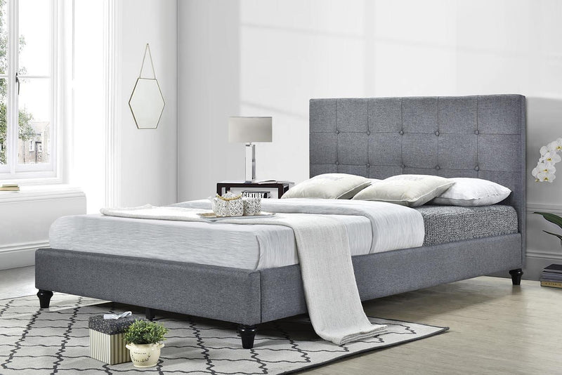 Franco Bedroom Suite - Modern Contemporary Design with Grey Fabric Upholstery - The A2Z Furniture
