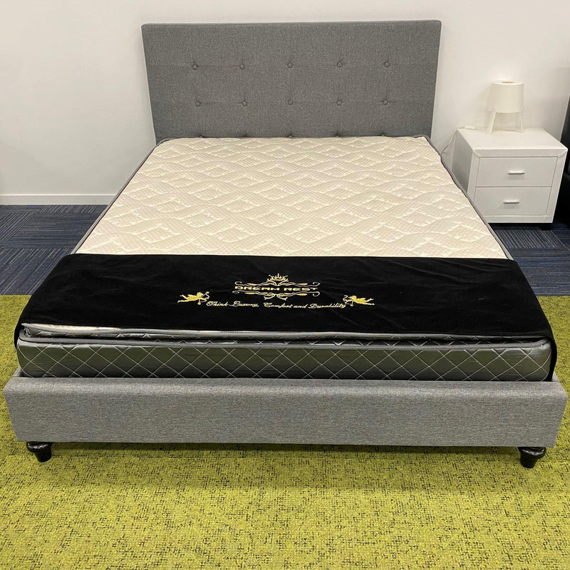 Franco Fabric Bed in Grey color, available in 5 sizes from The A2Z Furniture - affordable and stylish addition to any bedroom
