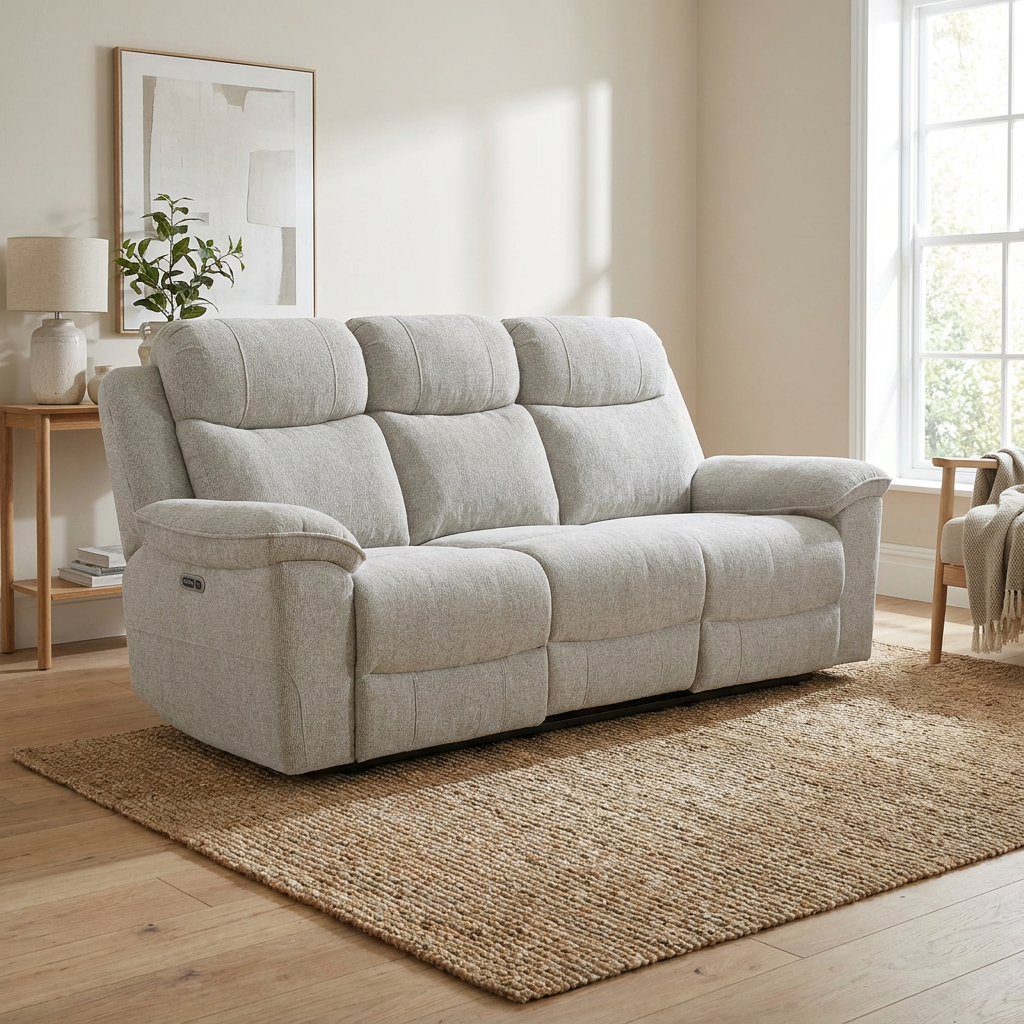 Hudson 3 Seater Electric Recliner Lounge