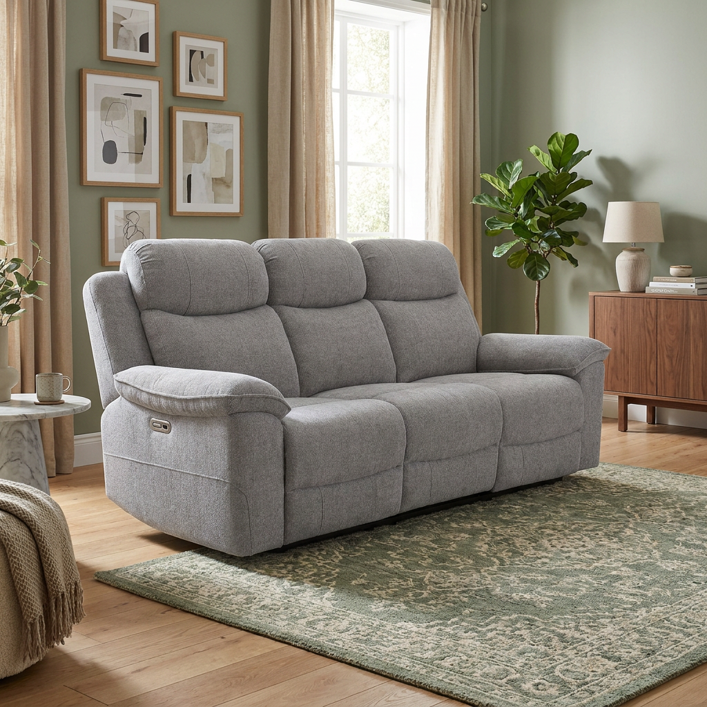 Hudson 3 Seater Electric Recliner Lounge