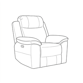 Hudson Electric Recliner Chair line drawing — dimensions